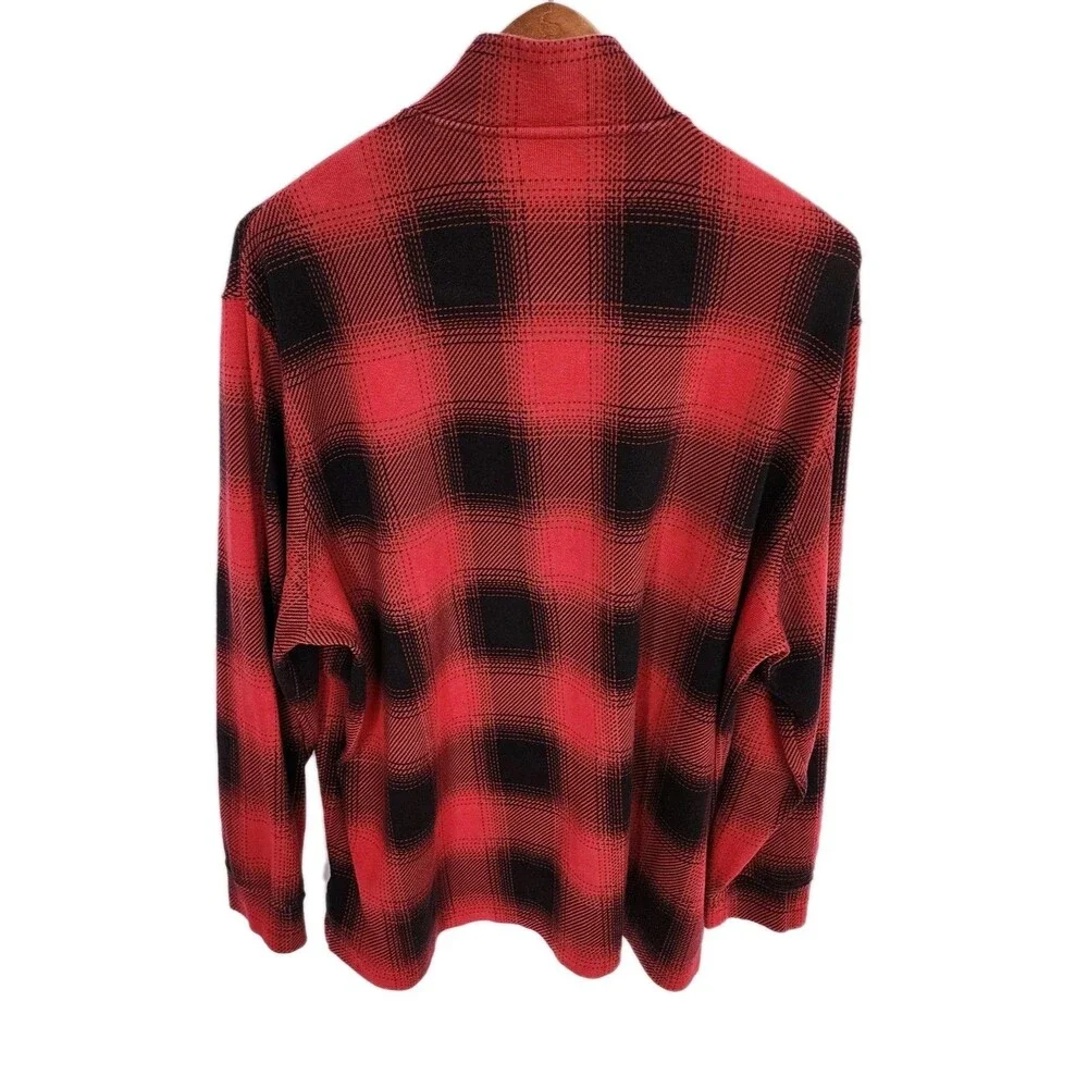 Polo Ralph Lauren Men’s XXL 1/4 Zip Pullover Sweatshirt Red Black Buffalo Plaid